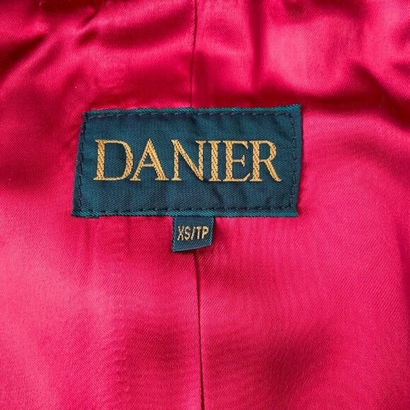 Danier Canada Women Vintage 80s Red Genuine Suede Leather Jacket, Size XS - Picture 5 of 12